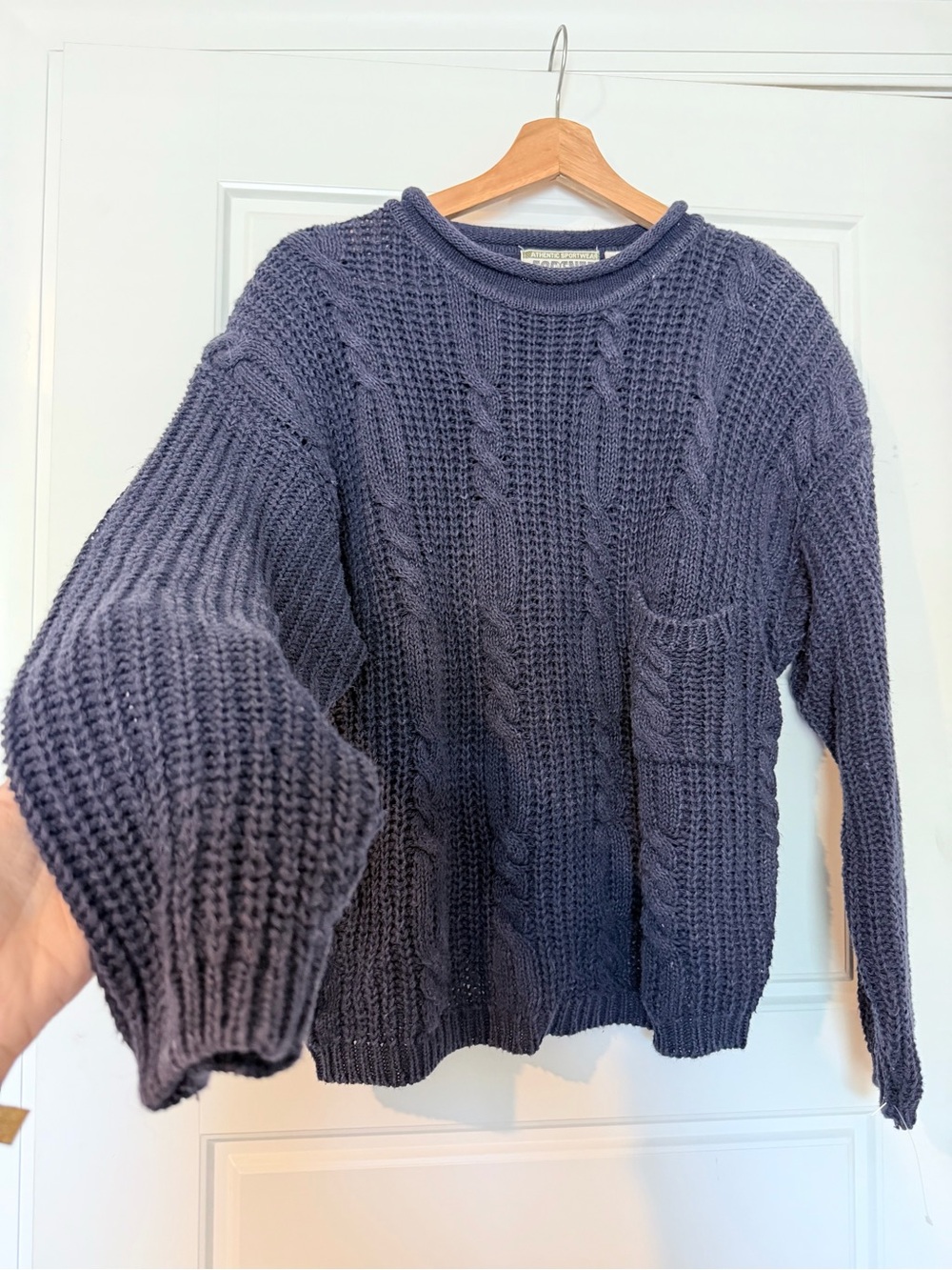 Vintage Wool Cotton Blend Forenza Knitted Navy Sweater
